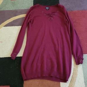 A red/purple/pink color dress. Good for fall.